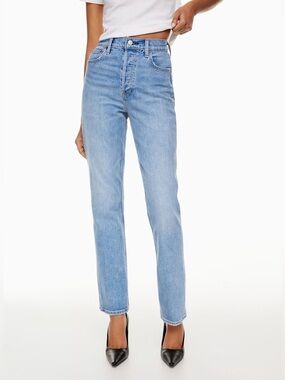 Aritzia Denim Forum The Arlo High Rise Straight 30L 7 Yrs Pctr Ths Bleu Size 28